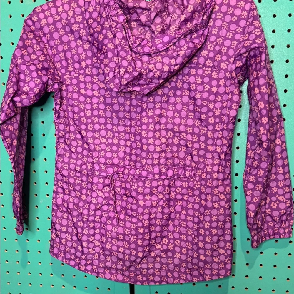 Lands End Purple Kids Jacket with Floral Pattern. Size Medium. Great Condition